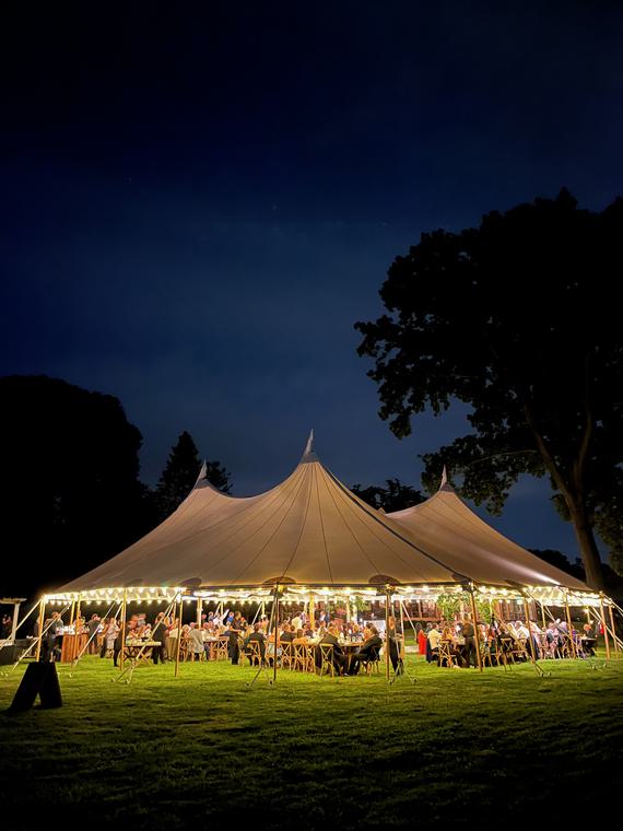 The tent, just after sunset