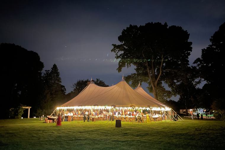 Blue hour on the lawn