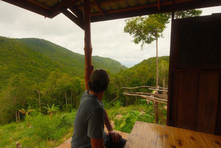 Looking out from the sala