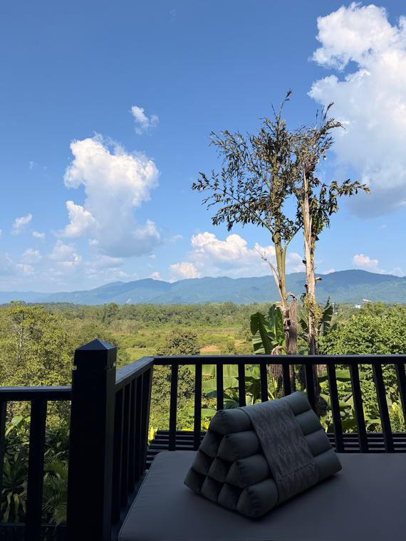 The balcony, out over the valley
